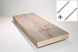 Steigerhouten wandplank - INCLUSIEF blinde plankdragers - van 80 t/m 160cm - 2x geschuurd