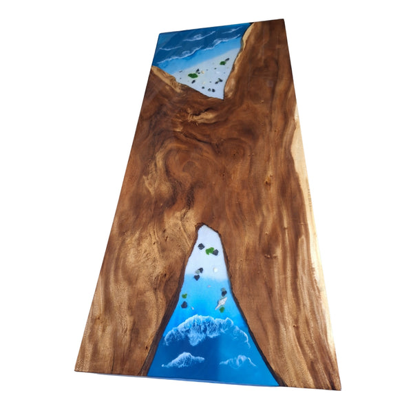 Epoxy Tafel  260x100cm "transparent Beaches"