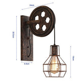 Industriële Wandlamp Roestkleur met stekker | Muurlamp | Wandverlichting | E27 fitting