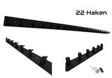Kapstok Zwart RVS - 22 haaks - 127,5 cm - Grote Wandkapstok