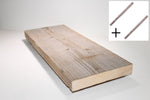 Steigerhouten wandplank - INCLUSIEF blinde plankdragers - van 80 t/m 160cm - 2x geschuurd