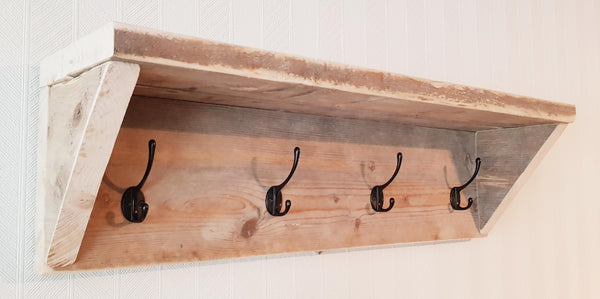 Kapstok 80cm 4x2 haken met bovenplank