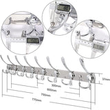 Wandkapstok 24 haken | RVS | 75cm | Inclusief bevestigingsmateriaal