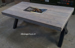 Steigerhout tafel "Chicago" met stalen X-poten