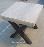 Steigerhout tafel "Chicago" met stalen X-poten